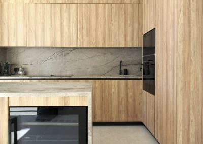 Cocina madera y piedra